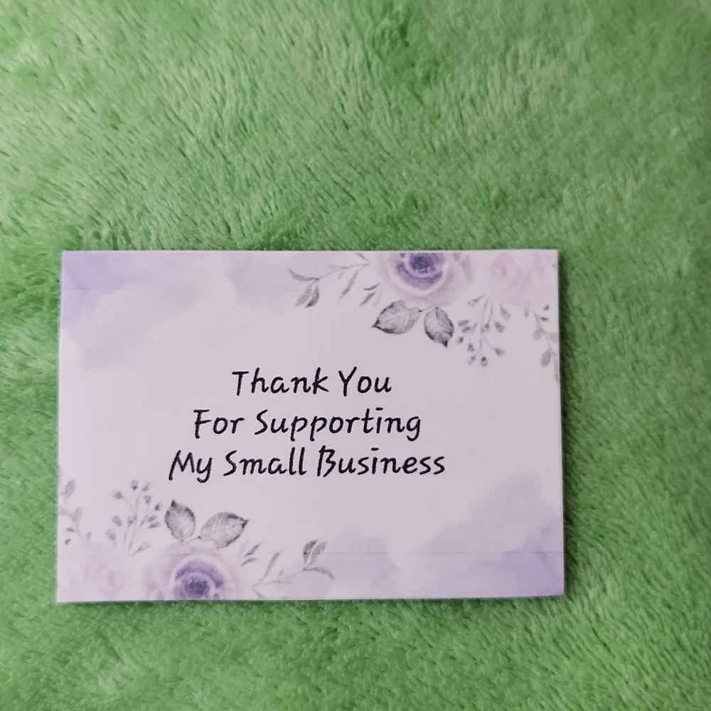 Watercolor Purple Floral Thank You Business Cards 50 Count